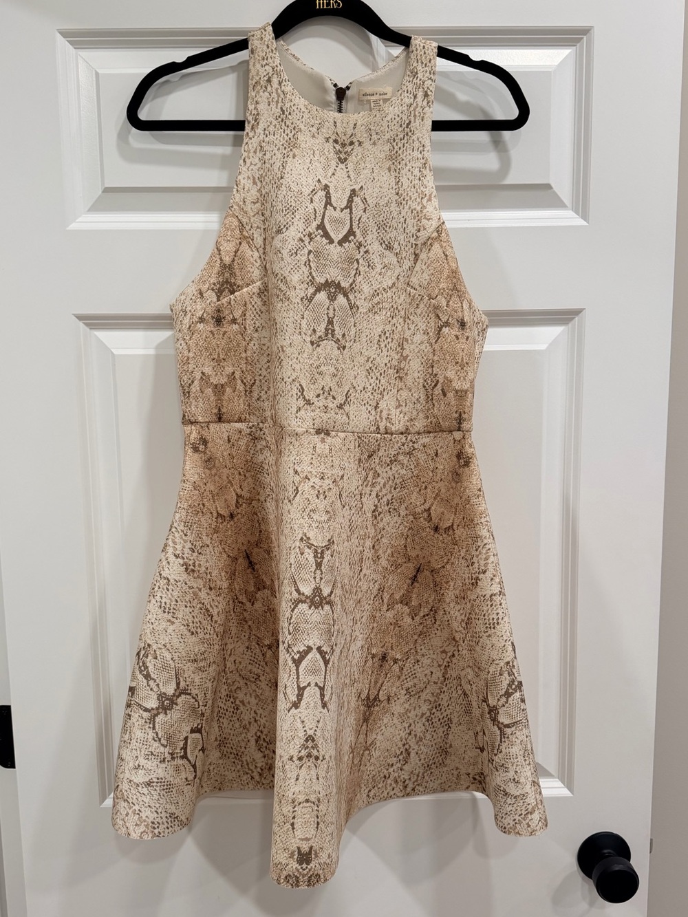 silence + noise Snake-Print Sleeveless Dress in Scuba Fabric